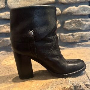 Franco Sarto Black Leather Heeled Boots